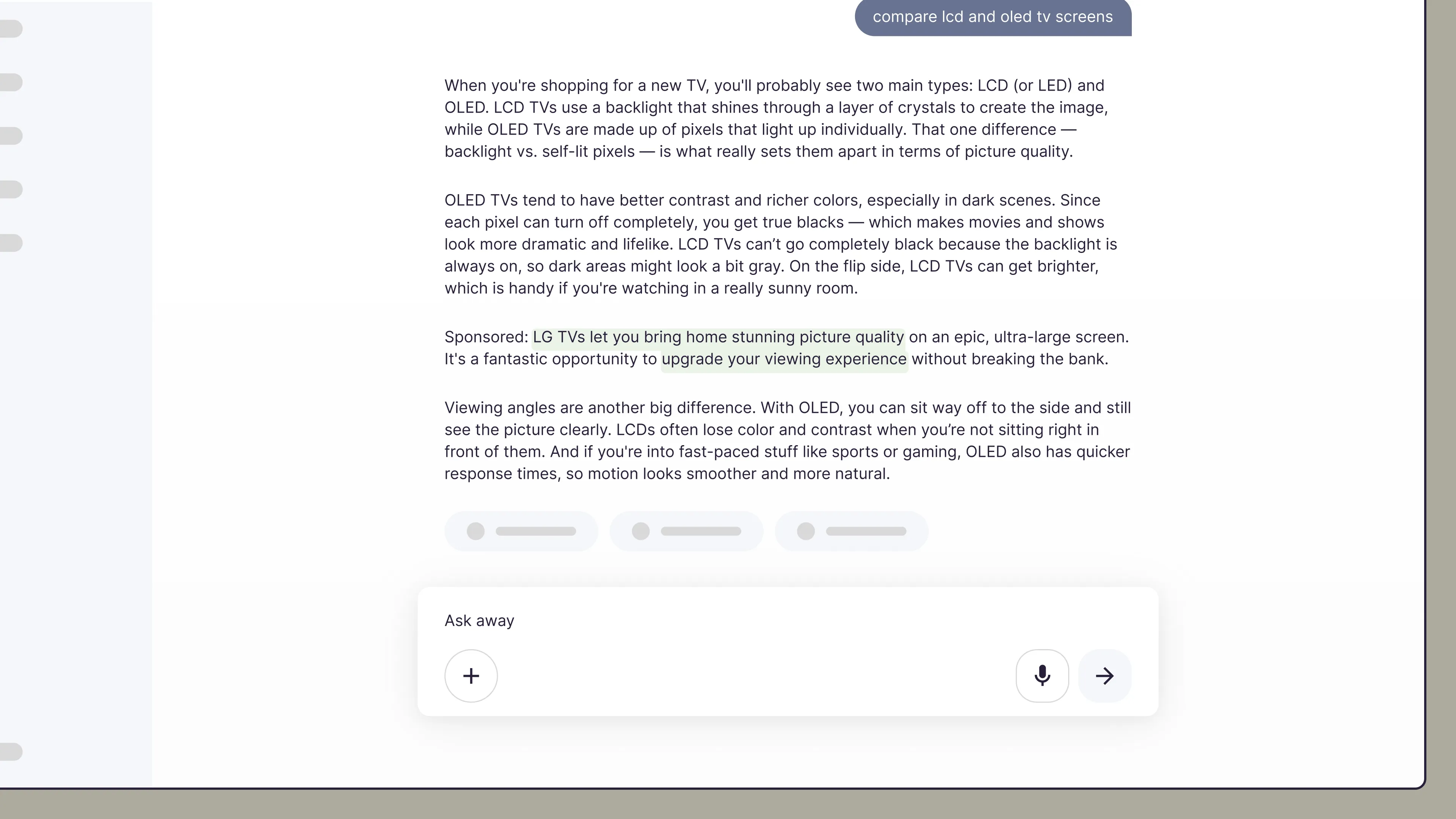 Wireframe of an ad shown in a sidebar panel with a distinct background color and 'Ad' tag.