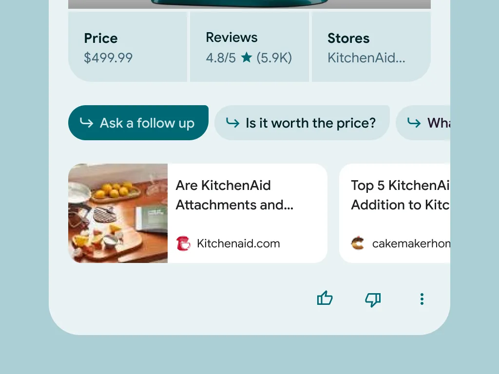 An SGE result page showing the user controls for adjusting the level of AI summarization.